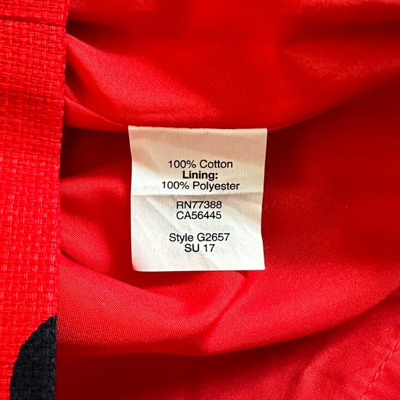 NEW J. Crew Red Dress with Navy Polka Dots - Picture 6 of 7